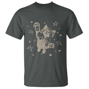 90s Y2k Cat Jumping Stars 2000s Grunge Vintage Graphic T Shirt