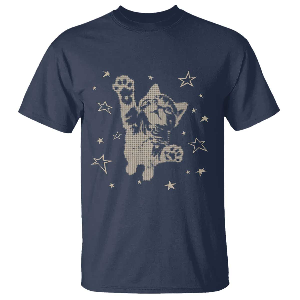 90s Y2k Cat Jumping Stars 2000s Grunge Vintage Graphic T Shirt