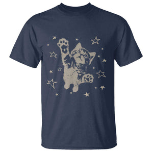 90s Y2k Cat Jumping Stars 2000s Grunge Vintage Graphic T Shirt