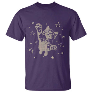 90s Y2k Cat Jumping Stars 2000s Grunge Vintage Graphic T Shirt