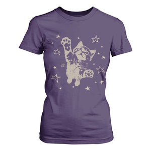 90s Y2k Cat Jumping Stars 2000s Grunge Vintage Graphic T Shirt For Women