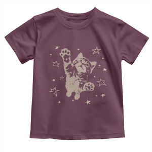 90s Y2k Cat Jumping Stars 2000s Grunge Vintage Graphic Toddler T Shirt