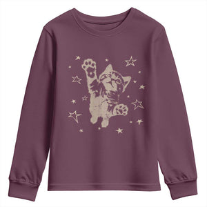 90s Y2k Cat Jumping Stars 2000s Grunge Vintage Graphic Youth Sweatshirt