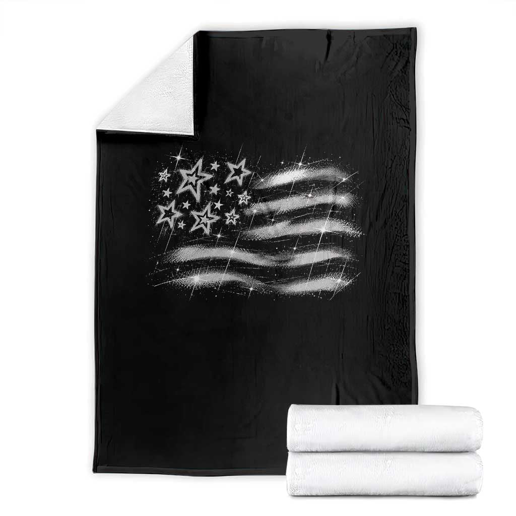 Y2k American Flag 90s 2000s Grunge Vintage Graphic Throw Blanket TS11 Black Print Your Wear