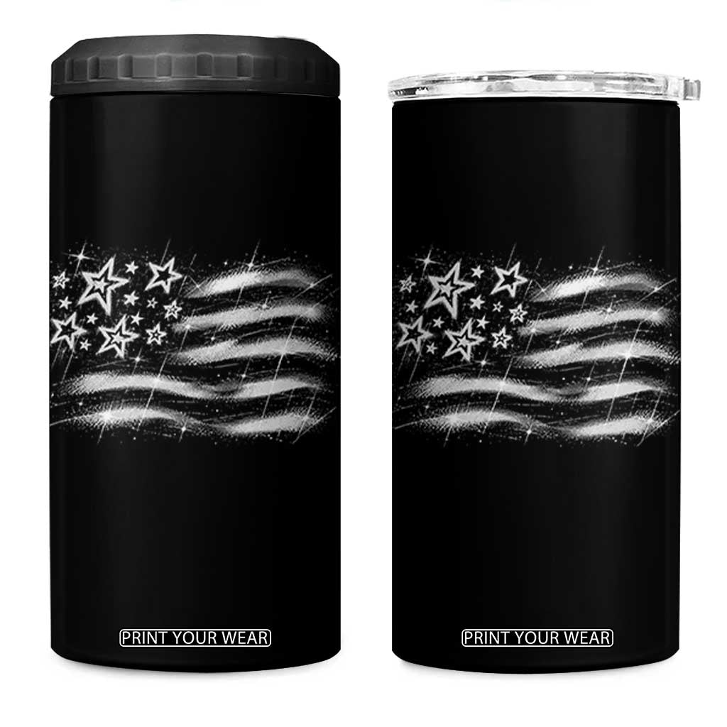 Y2k American Flag 90s 2000s Grunge Vintage Graphic 4 in 1 Can Cooler Tumbler TS11 One Size: 16 oz Black Print Your Wear
