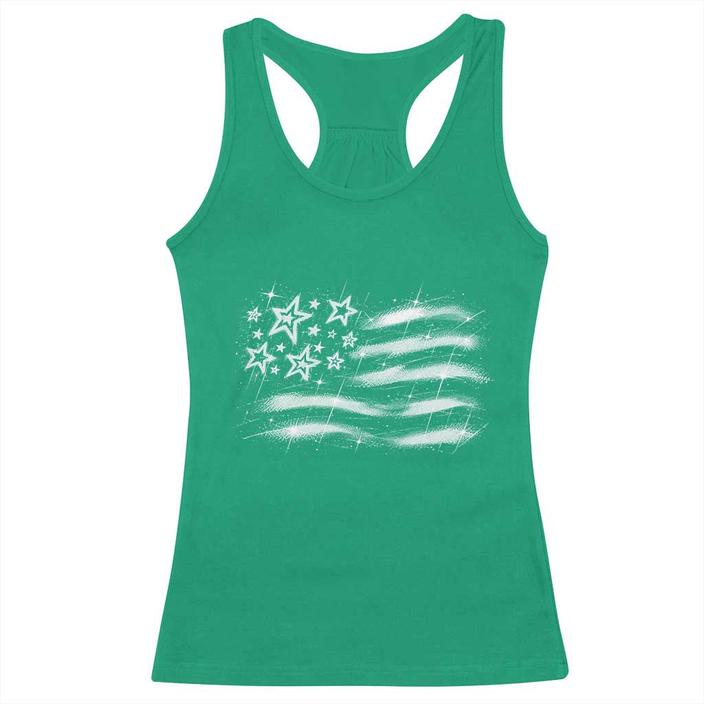 Y2k American Flag 90s 2000s Grunge Vintage Graphic Racerback Tank Top