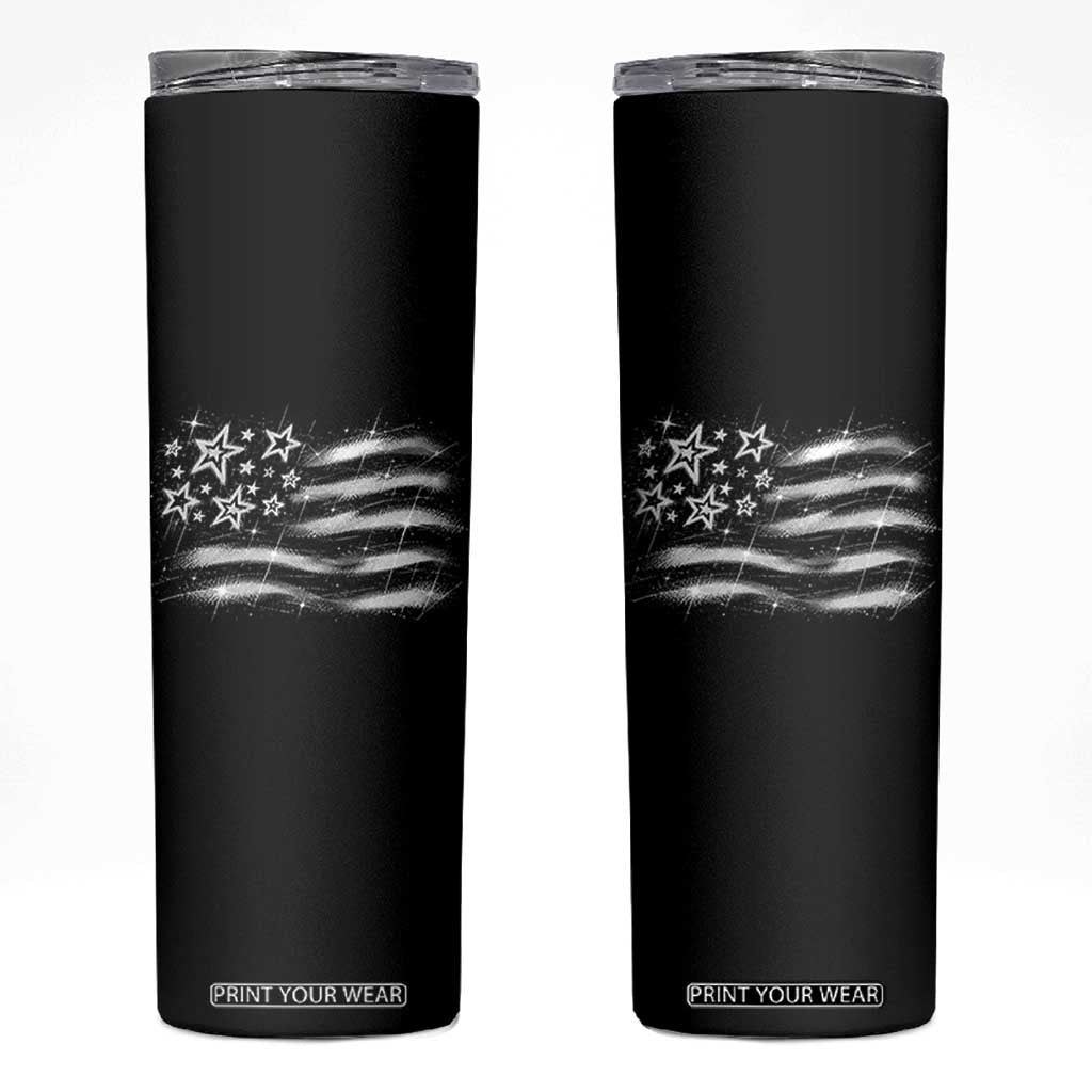 Y2k American Flag 90s 2000s Grunge Vintage Graphic Skinny Tumbler TS11 Black Print Your Wear