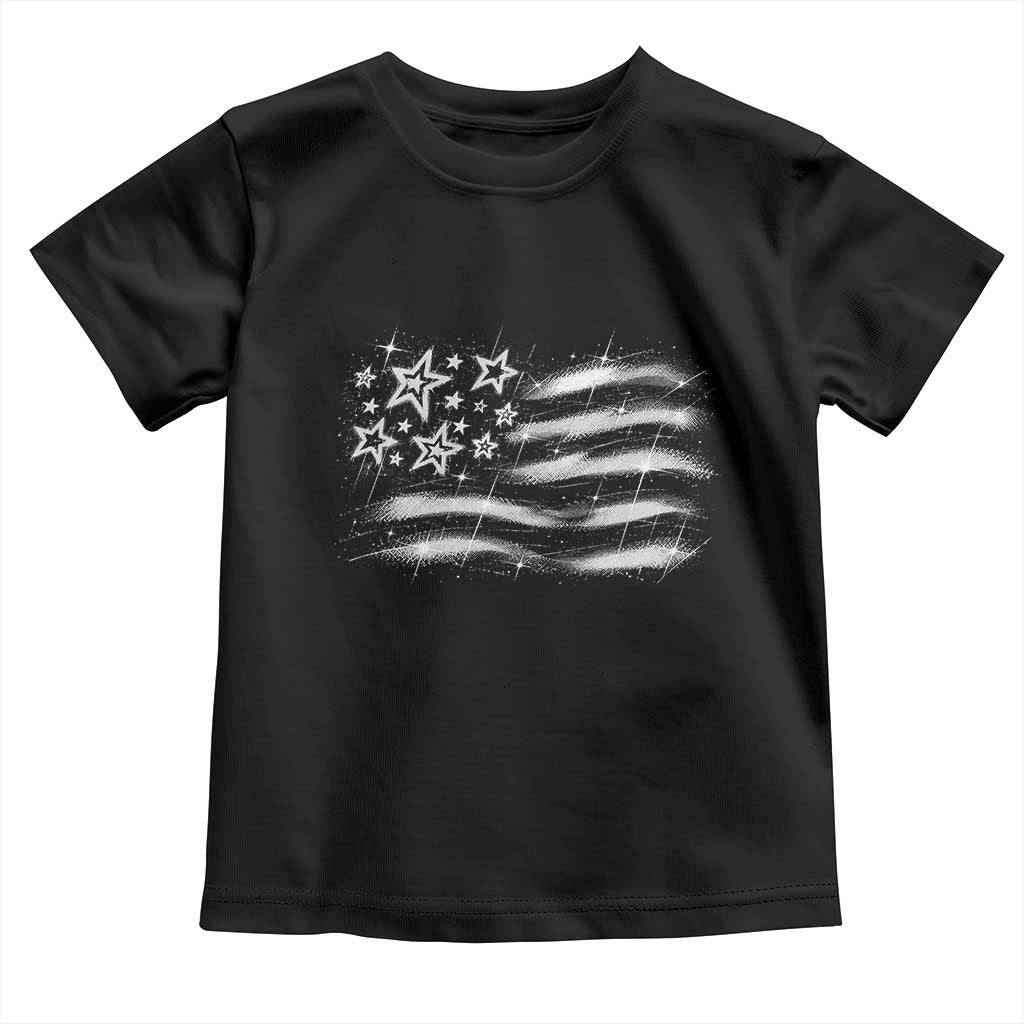 Y2k American Flag 90s 2000s Grunge Vintage Graphic Toddler T Shirt TS11 Black Print Your Wear