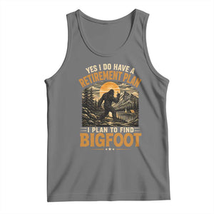 Yes I Do Have A Retirement Plan I Plan To Find Bigfoot Tank Top Funny Retired Bigfoot Hunter Retro Forest