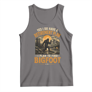 Yes I Do Have A Retirement Plan I Plan To Find Bigfoot Tank Top Funny Retired Bigfoot Hunter Retro Forest