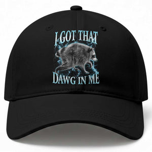 Funny Jimothy The Raccoon Baseball Cap I Got That Dawg In Me Bootleg Art