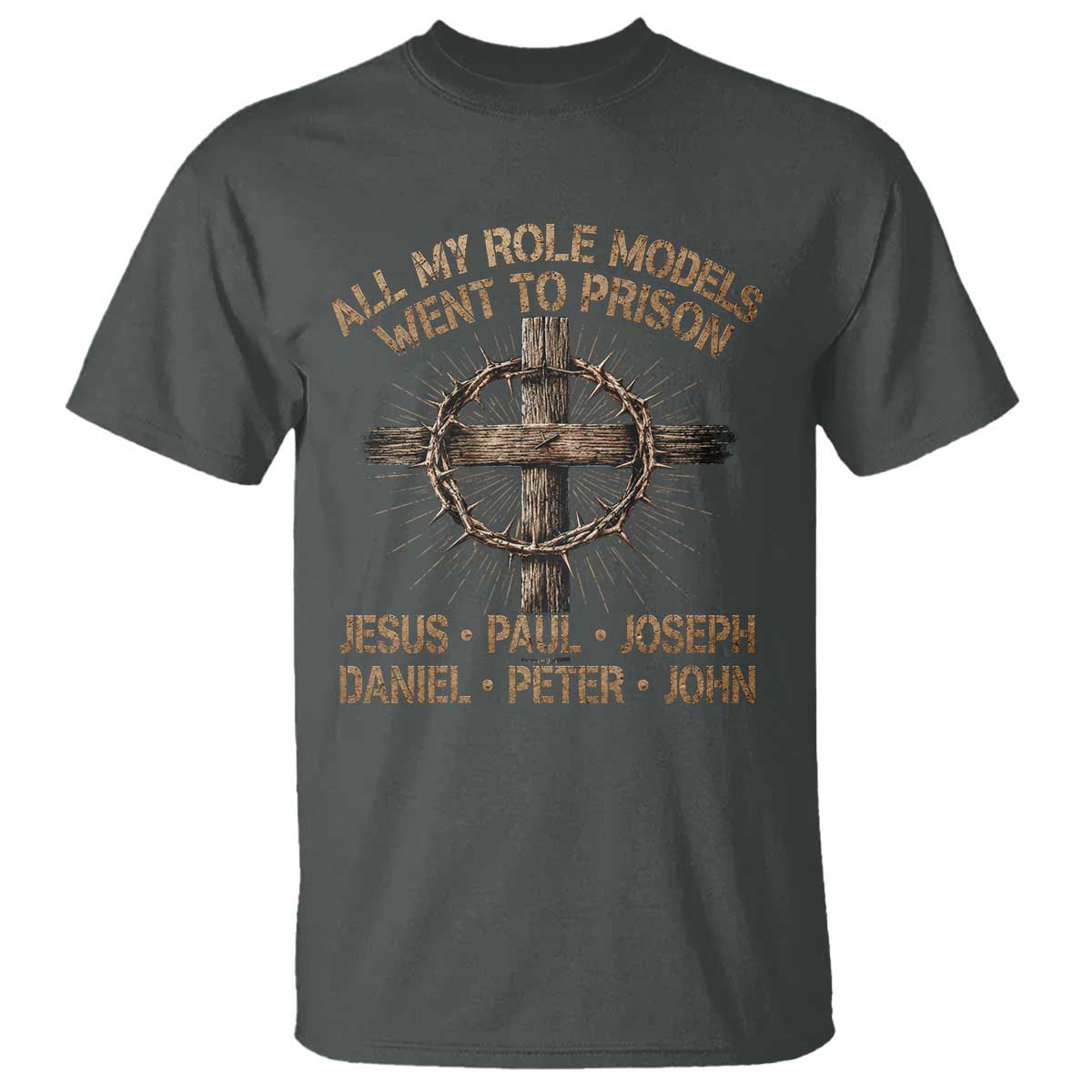 All My Role Models Went To Prison Jesus T Shirt Funny Christian Paul Joseph Daniel Peter John