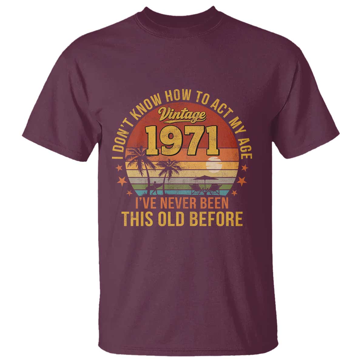 55th Birthday Vintage 1971 T Shirt I Dont Know How To Act My Age Ive Never Been This Old Before