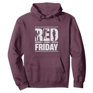 Red Friday Hoodie RED Remember Everyone Deployed Military Star TS11 Maroon Print Your Wear