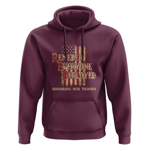 Red Friday Hoodie RED Remember Everyone Deployed Honoring Our Troops Military Vintage USA Flag TS11 Maroon Print Your Wear