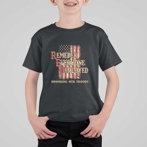 Red Friday T Shirt For Kid RED Remember Everyone Deployed Honoring Our Troops Military Vintage USA Flag TS11 Black Print Your Wear