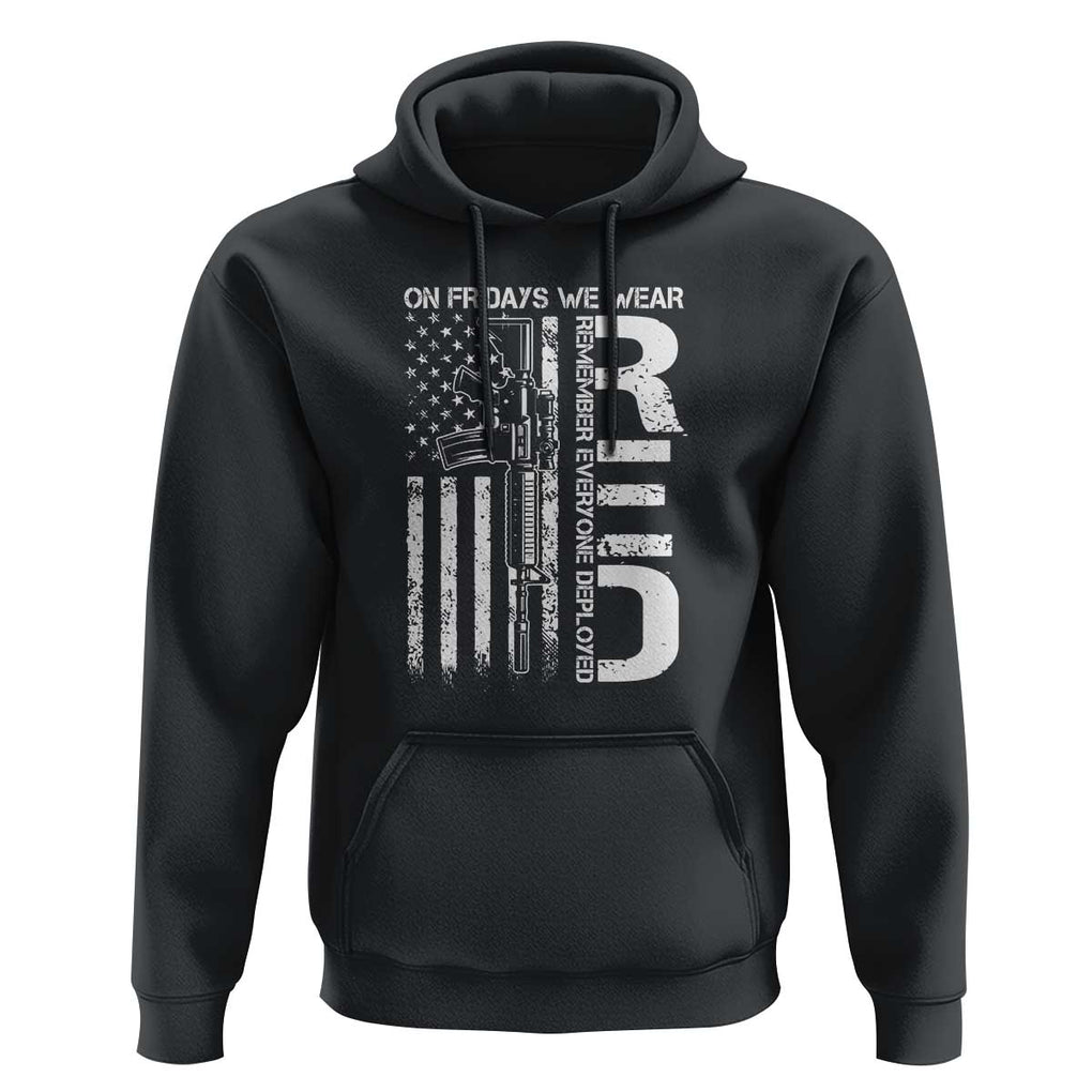 RED Friday Hoodie On Friday We Wear Red Vintage American Flag Military Gun TS11 Black Print Your Wear