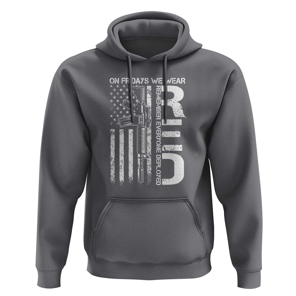 RED Friday Hoodie On Friday We Wear Red Vintage American Flag Military Gun TS11 Charcoal Print Your Wear
