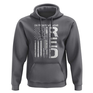 RED Friday Hoodie On Friday We Wear Red Vintage American Flag Military Gun TS11 Charcoal Print Your Wear