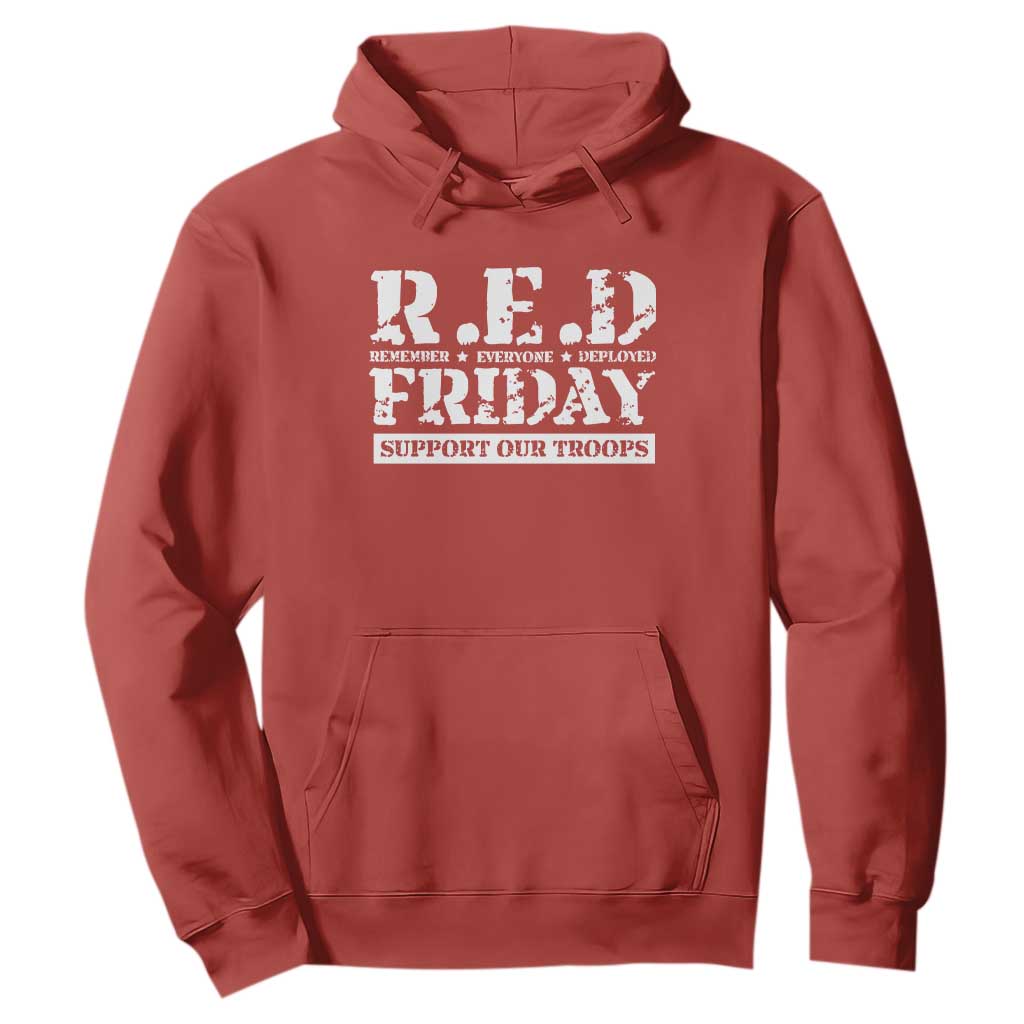 RED Friday Hoodie Remember Everyone Deployed Support Our Troops Military TS11 Red Print Your Wear