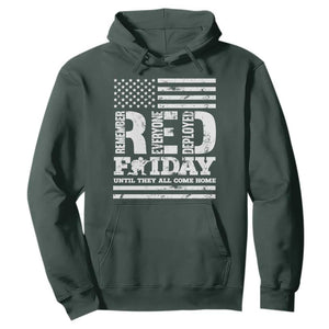 RED Friday Hoodie Remember Everyone Deployed Until They All Come Home Military USA Flag TS11 Dark Forest Green Print Your Wear