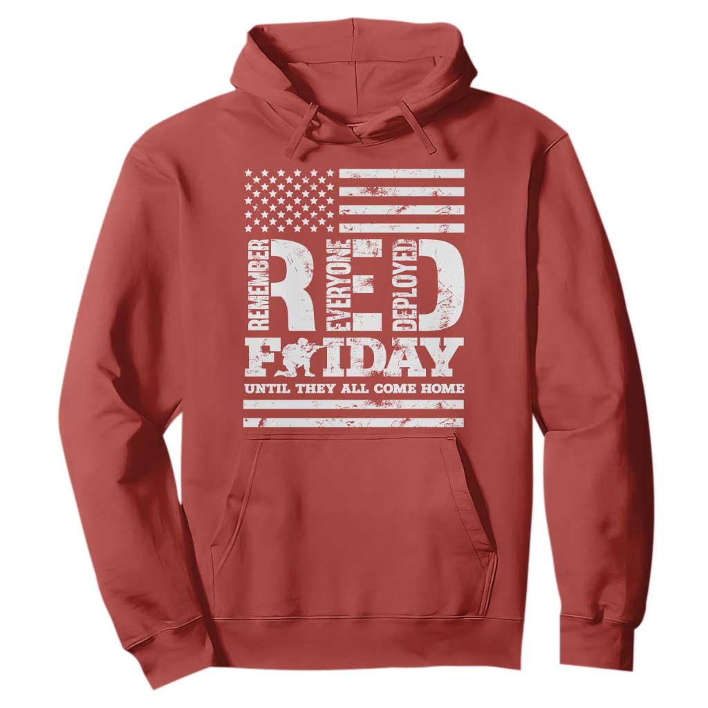 RED Friday Hoodie Remember Everyone Deployed Until They All Come Home Military USA Flag TS11 Red Print Your Wear