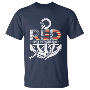 RED Friday T Shirt - Until They Come Home Anchors American Flag Star Military Support Tee TS11 Navy Print Your Wear