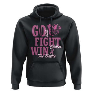 Breast Cancer Awareness Hoodie Go Pink Fight Cancer Win The Battle Pink Ribbon Butterfly TS11 Black Print Your Wear