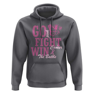 Breast Cancer Awareness Hoodie Go Pink Fight Cancer Win The Battle Pink Ribbon Butterfly TS11 Charcoal Print Your Wear