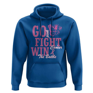 Breast Cancer Awareness Hoodie Go Pink Fight Cancer Win The Battle Pink Ribbon Butterfly TS11 Royal Blue Print Your Wear