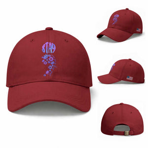 Suicide Prevention Awareness Baseball Cap Stay Your Story Is Not Over Semicolon Flower