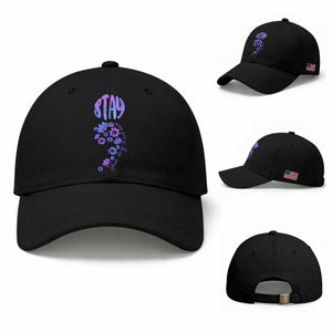Suicide Prevention Awareness Baseball Cap Stay Your Story Is Not Over Semicolon Flower