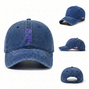 Suicide Prevention Awareness Washed Cotton Baseball Cap Stay Your Story Is Not Over Semicolon Flower