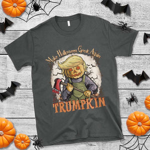 Funny Trump T Shirt Make Halloween Great Again Trumpkin TS11 Dark Heather Print Your Wear