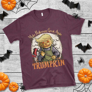 Funny Trump T Shirt Make Halloween Great Again Trumpkin TS11 Maroon Print Your Wear