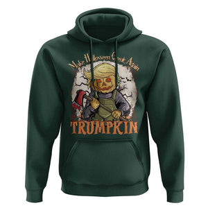 Funny Trump Hoodie Make Halloween Great Again Trumpkin TS11 Dark Forest Green Print Your Wear