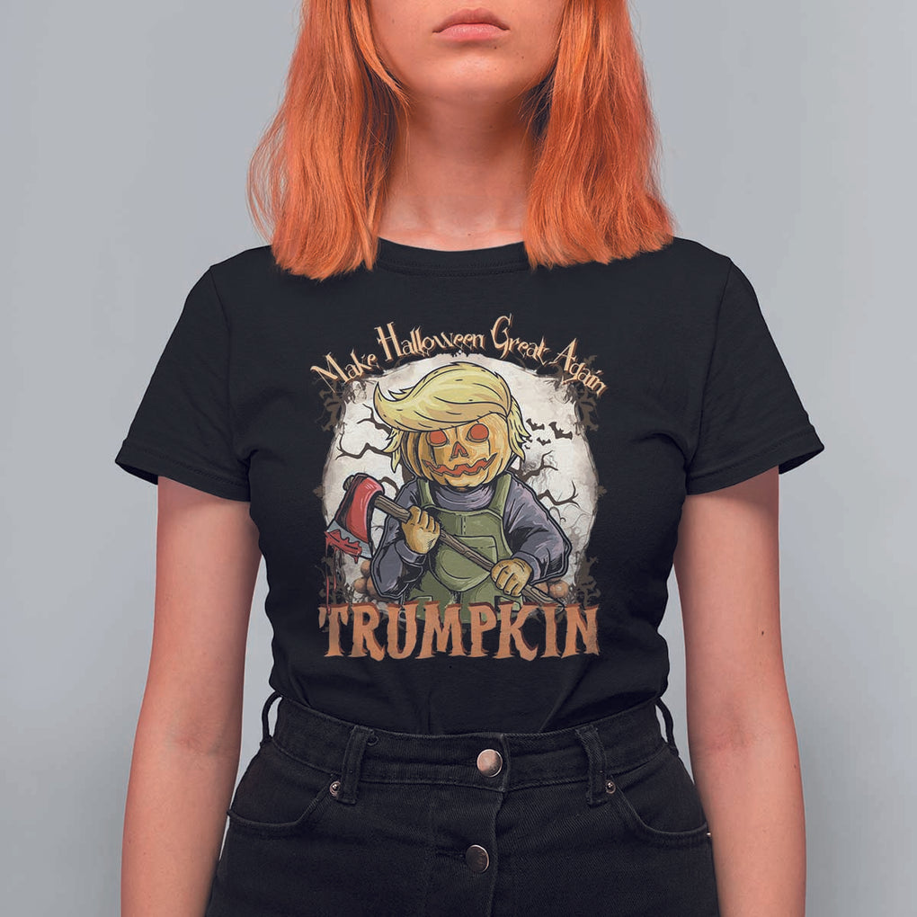 Funny Trump T Shirt For Women Make Halloween Great Again Trumpkin TS11 Black Print Your Wear