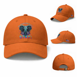 Suicide Prevention Awareness Baseball Cap Stay The World Needs You In It Semicolon Elephant Flower