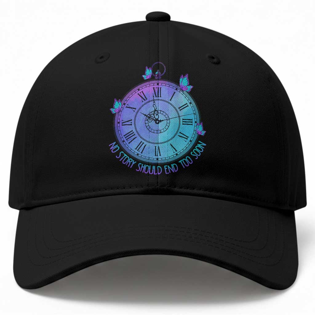 Suicide Prevention Awareness Baseball Cap No Story Should End Too Soon Butterfly Clock TS11 Print Your Wear