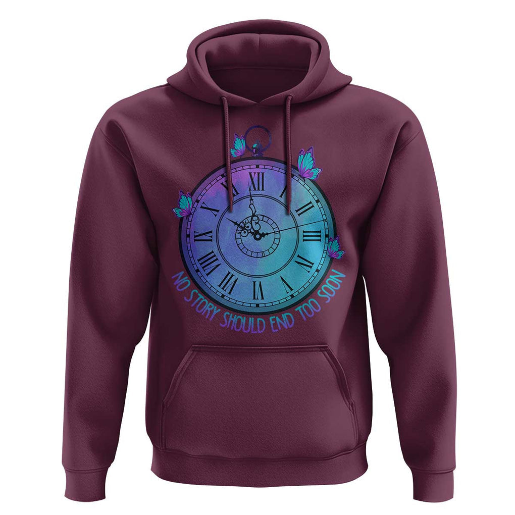 Suicide Prevention Awareness Hoodie No Story Should End Too Soon Butterfly Clock TS11 Maroon Print Your Wear