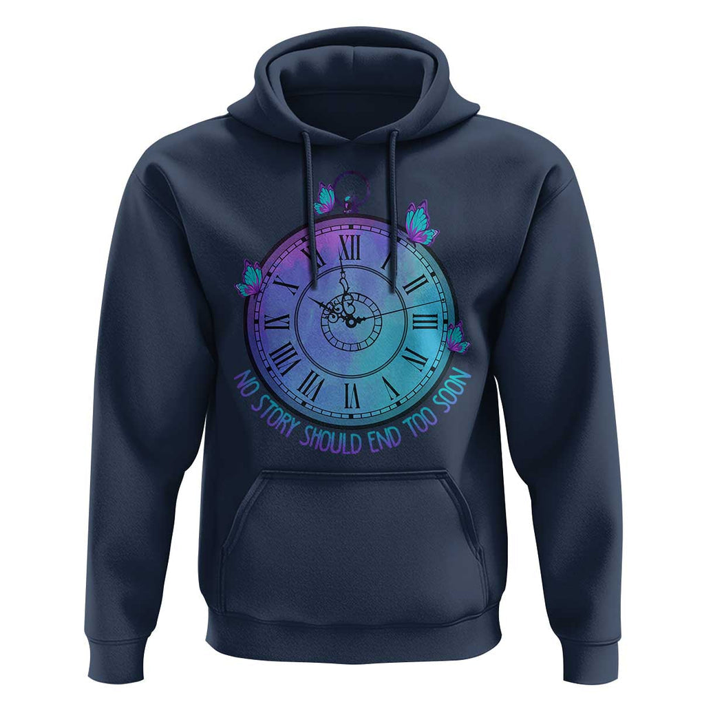 Suicide Prevention Awareness Hoodie No Story Should End Too Soon Butterfly Clock TS11 Navy Print Your Wear