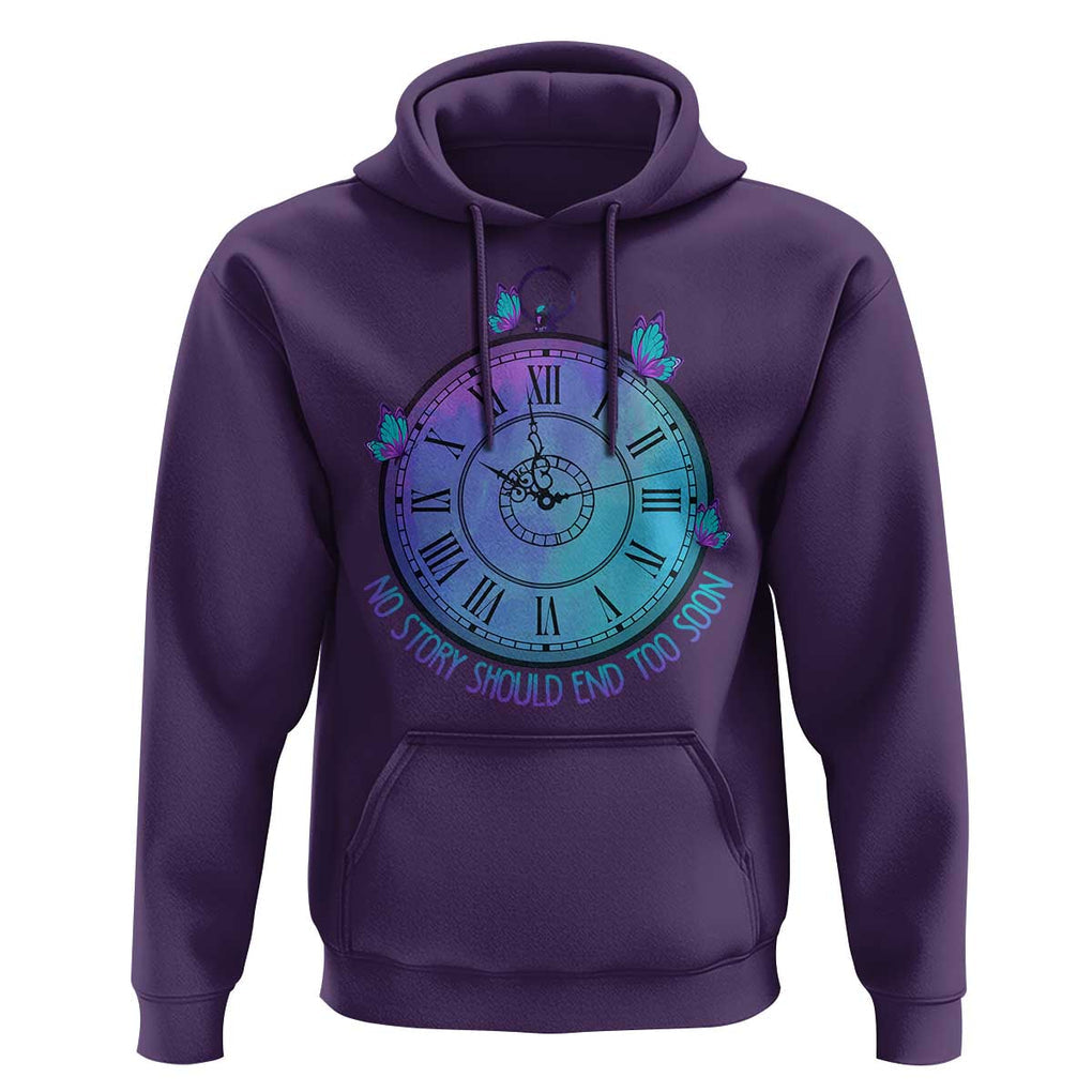 Suicide Prevention Awareness Hoodie No Story Should End Too Soon Butterfly Clock TS11 Purple Print Your Wear