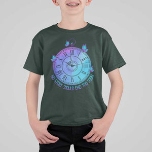 Suicide Prevention Awareness T Shirt For Kid No Story Should End Too Soon Butterfly Clock TS11 Dark Forest Green Print Your Wear