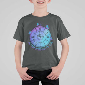 Suicide Prevention Awareness T Shirt For Kid No Story Should End Too Soon Butterfly Clock TS11 Dark Heather Print Your Wear