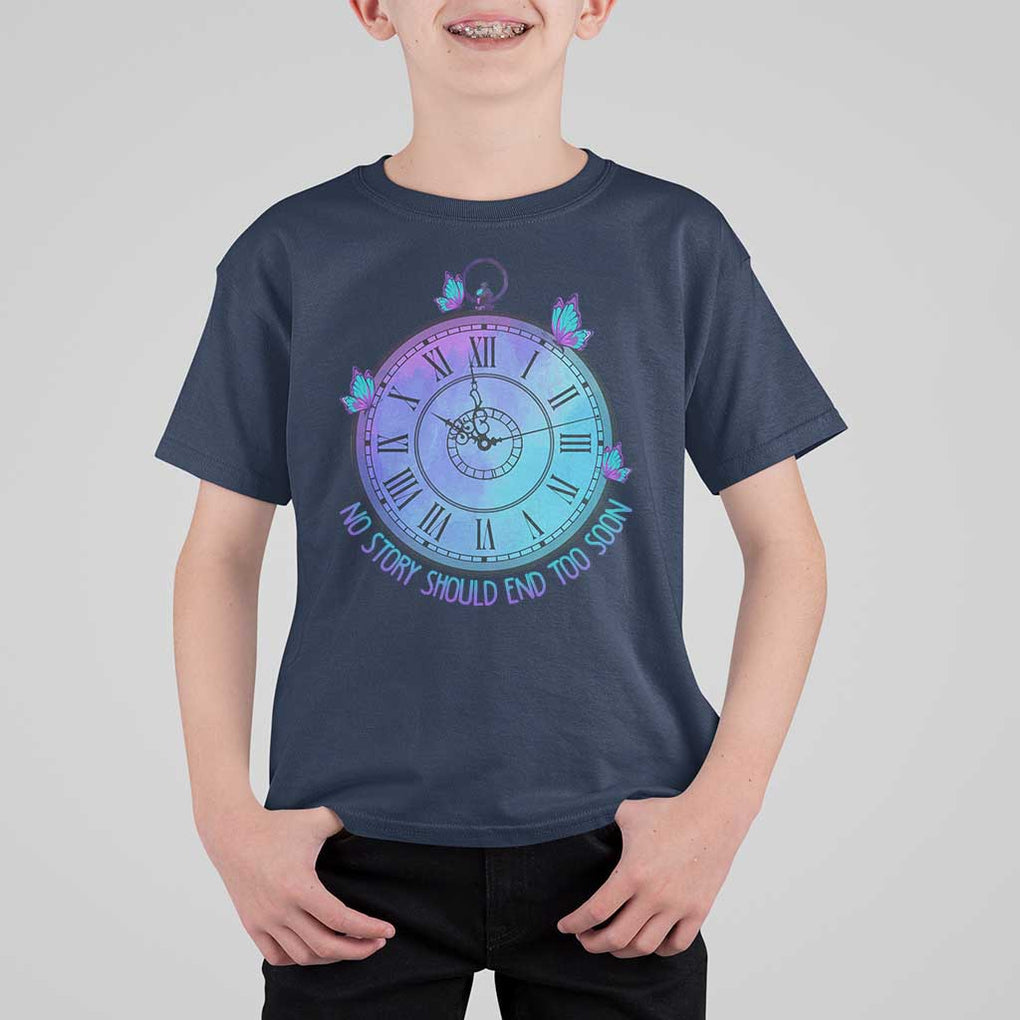 Suicide Prevention Awareness T Shirt For Kid No Story Should End Too Soon Butterfly Clock TS11 Navy Print Your Wear