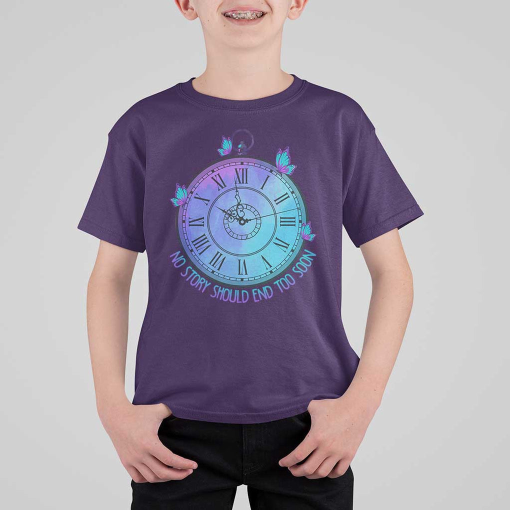 Suicide Prevention Awareness T Shirt For Kid No Story Should End Too Soon Butterfly Clock TS11 Purple Print Your Wear