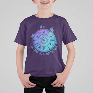 Suicide Prevention Awareness T Shirt For Kid No Story Should End Too Soon Butterfly Clock TS11 Purple Print Your Wear