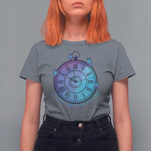 Suicide Prevention Awareness T Shirt For Women No Story Should End Too Soon Butterfly Clock TS11 Charcoal Print Your Wear