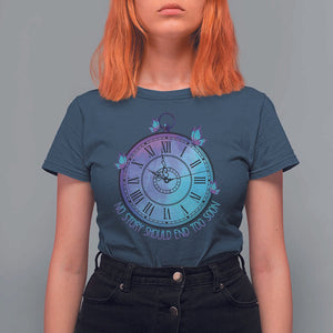Suicide Prevention Awareness T Shirt For Women No Story Should End Too Soon Butterfly Clock TS11 Navy Print Your Wear