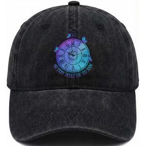 Suicide Prevention Awareness Washed Cotton Baseball Cap No Story Should End Too Soon Butterfly Clock